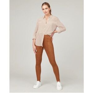Spanx Faux Suede Leggings in rich caramel  size 1X
